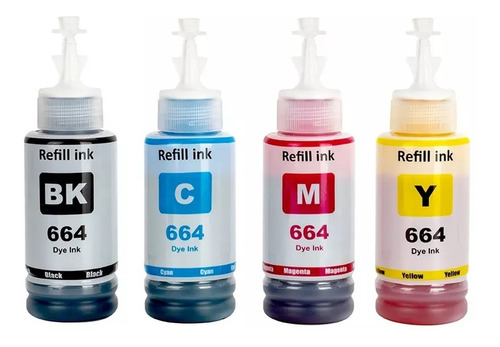 Pack 4 Tintas Alternativa Para Ep 664/667 100ml (4 Colores) 