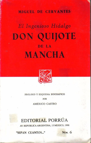Libro El Ingenioso Hidalgo Don Quijote De La Mancha