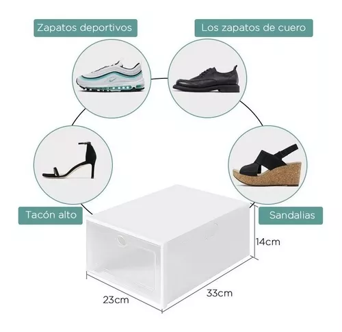  BVBOX Paquete de 12 cajas de zapatos apilables de
