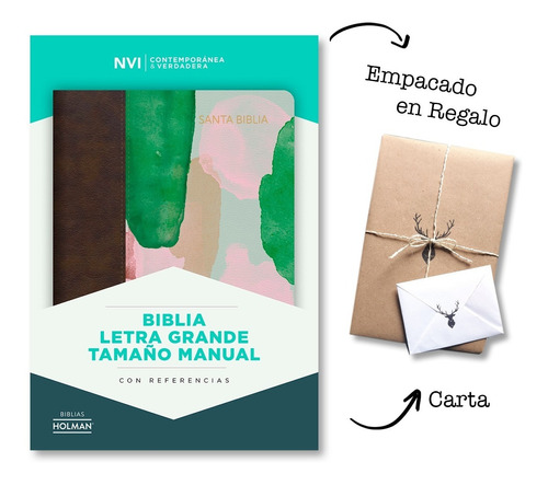 Biblia Nvi Letra Grande Tamaño Manual Simil Piel Multicolor