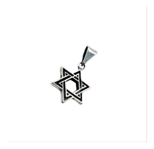 Dije Estrella De David Grande En Plata Ley 925