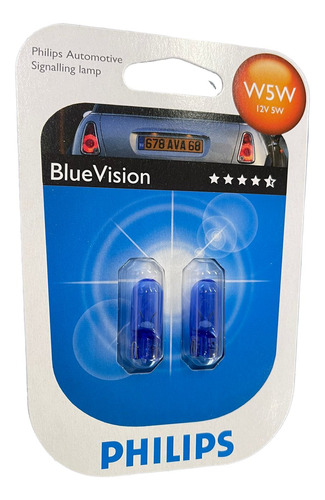 Lampara Blue Vision 5w 12v Piojito Posicion Philips