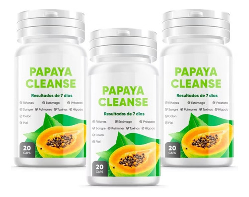 Papaya Cleanse 03 Frascos - Suplemento Detox
