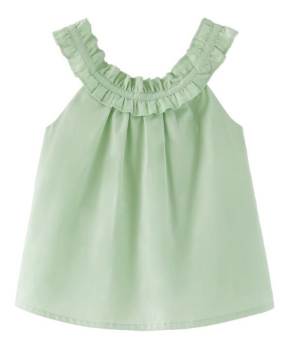 Blusa Sin Mangas Color Verde Para Bebé Zara