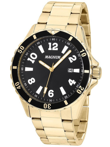 Relógio Magnum Masculino Analógico Dourado Sports MA35002U