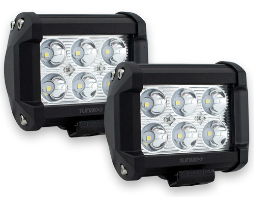 Faro 6 Hiper Led 18w Cuadrado Dually Auxiliar Fijo Y Estrobo