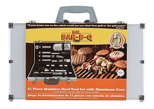 Mr. Bar-b-q De Plata 02066y Prestige De 21 Piezas Juego De H