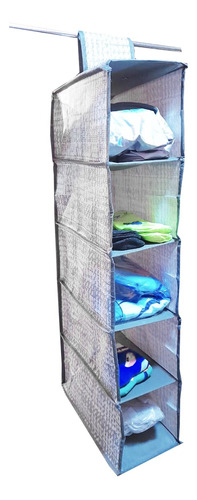 Organizador Colgante Gris De 5 Divisiones Plegable Para Ropa