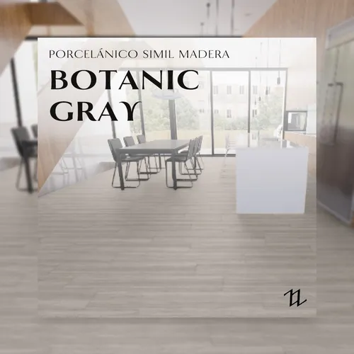 Porcelanico Simil Madera Botanic Gray Hd 28x118 Cm Rect.