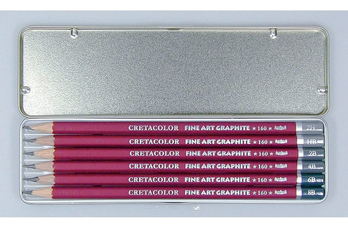 6 lápis profissionais de formatura Cretacolor Tin