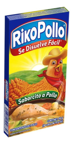 9 Pzas Caldo De Pollo Riko Pollo En Cubo 10 Piezas