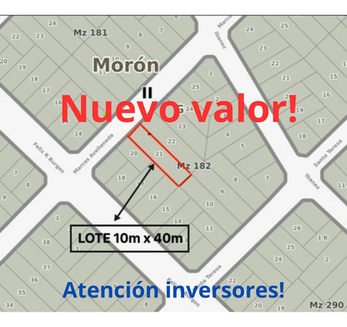 Venta Lote 10x40 Mts En Moron Con Casa A Reciclar