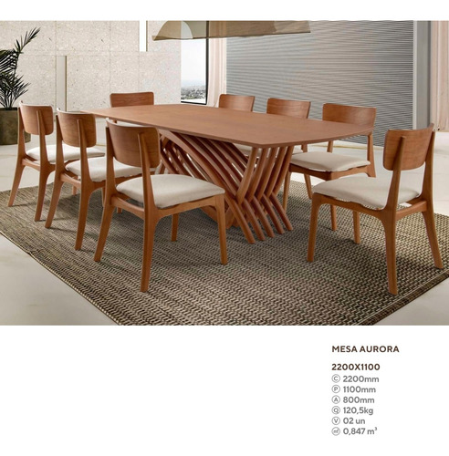Mesa Aurora 220 X 110 Madeira Tampo Champanhe Laca Com Vidro