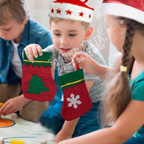 Imagen 7 de 10 de 12 Botas Navideñas Mini Decoración Adorno Dulcero Navidad