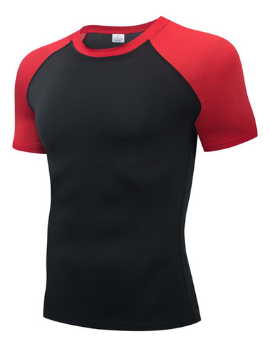 Playera Deportiva Hombre Elástico Transpirable Manga Corta