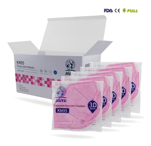 Imagen 3 de 8 de Cubrebocas Kn95 50 Piezas Tapabocas 5 Capas Reutilizable