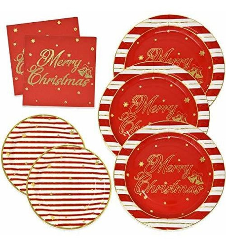 Platos De Papel Y Servilletas De Navidad Elegantes Para...