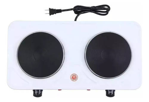 Cocina Electrica Portátil 2 Platos Encimera De 2000w Blanca 