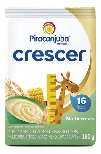 Cereal Em Pó Piracanjuba Crescer Multicereais 180g