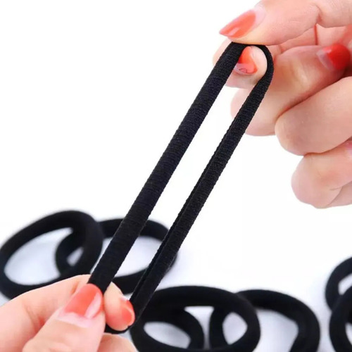 Kit 36 Xuxinhas De Cabelo Elastico De Meia Medio Confortavel Cor Preto