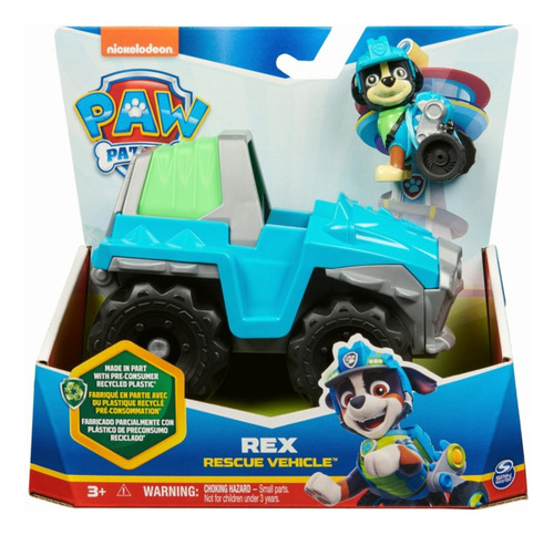Paw Patrol, Vehículo Básico Sustentable De Rex, Juguetes