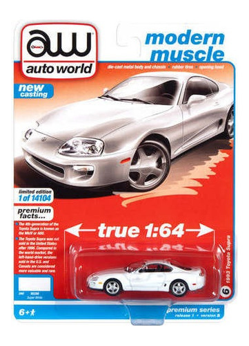 Mini Auto Auto World 1993 Toyota Supra (super Blanco) 1:64 D