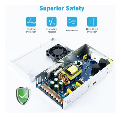 Fuente Conmutada 12v50a 600w Eliminador Transformador Driver