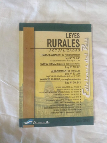 Leyes Rurales Actualizadas Trabajo Agrario