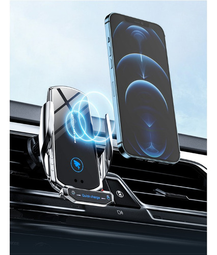 Suporte De Celular Com Estação De Carregamento + Ventosa Cor Silver