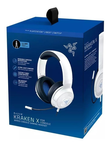 Imagen 4 de 4 de Auricular Razer Gamer Kraken X For Console White Color Blanco