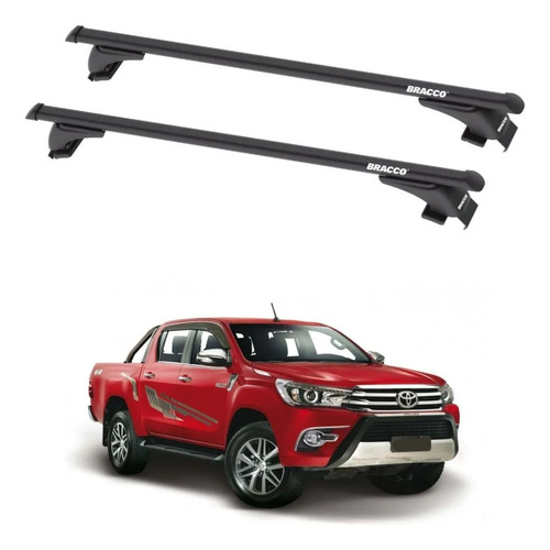 Barras Porta Equipajes Negras Toyota Hilux Doble Cabina