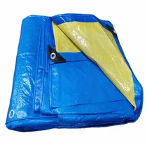 Comprar Lona 7x6 Azul E Amarela De Polietileno Impermeável 150 Micra