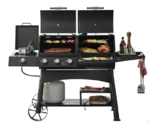 Parrilla Asador Tipo Hibrido Gas Y Carbon. Msi