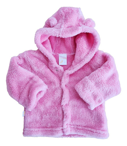 Campera Abrigo Peluche Con Capucha Bebé 3 A 6 Meses