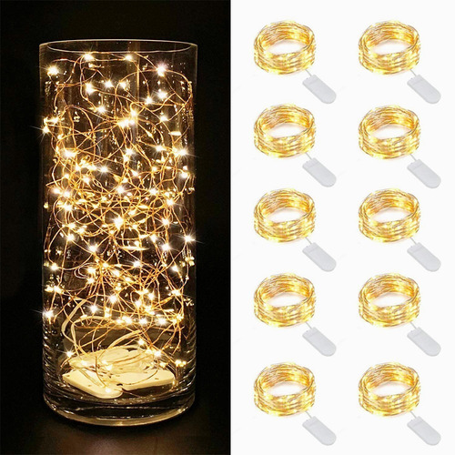 Imagen 1 de 5 de Luces De Hadas Con Pilas Luces De Cadena 2m 20led 10piezas