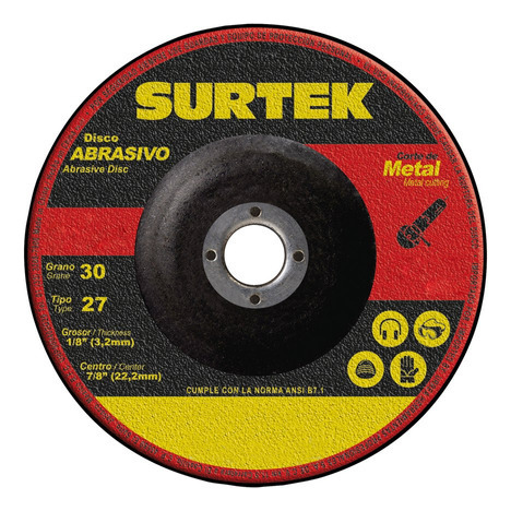 Disco T/27 Metal 9x1/8 Pulgadas 123327 Surtek Color Rojo