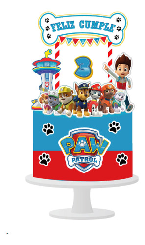 Decorativo Torta Patrulla Canina, Decoración Patrulla Canina