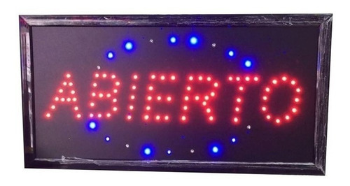 Cartel Led Colores Luminoso Abierto Publicidad 220v