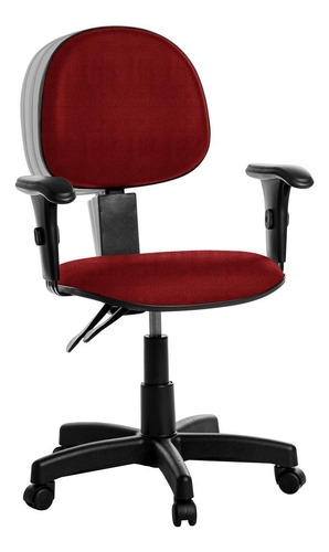 Cadeira Ergonômica Executiva Com Braço Vermelho Rcp