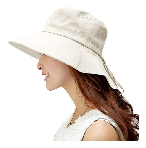 Gorra De Verano Para Mujer, Algodón, Upf 50, Con Cordón