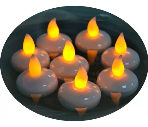 Kit 12 Velas Flotantes Artificiales Impermeables Para Bodas