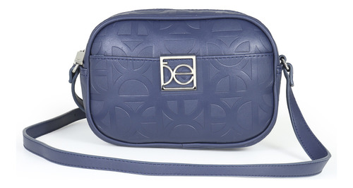 Bolsa Crossbody Para Mujer Cloe Mediana Diseño Monograma Color Azul marino