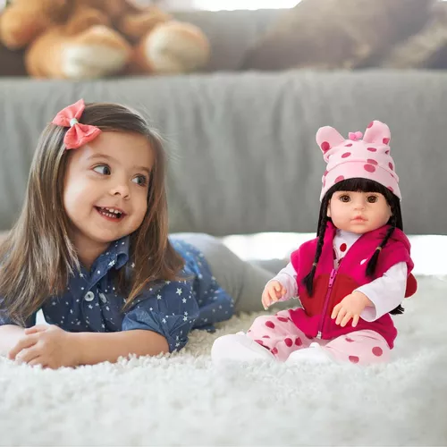 BEBÊ REBORN POLLY MEGA REALISTA TODA EM SILICONE - Maternidade