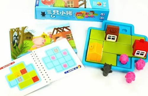 Rompecabezas Puzzle Cerdito Y Lobo + Libro Interactivo