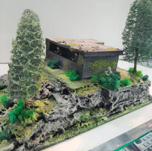 Diorama Bunker Alemán Más Cañon Pak 40 - Escala 1/72 (Usado)