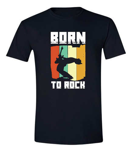 Playera Negra Hombre Música Rock Guitarra 604