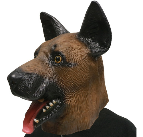Mascara De Latex Perro Ovejero Aleman Pastor Halloween