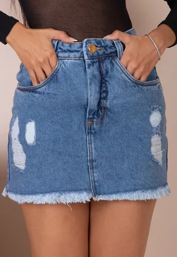 Saia jeans para mulher sales