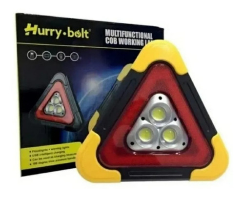Luz Triángulo De Emergencia 3 Led Carga Solar Usb Powerbank