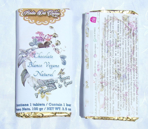 Imagen 2 de 6 de Pack X 4 Tabletas De Chocolate Blanco Natural. Manteca Cacao